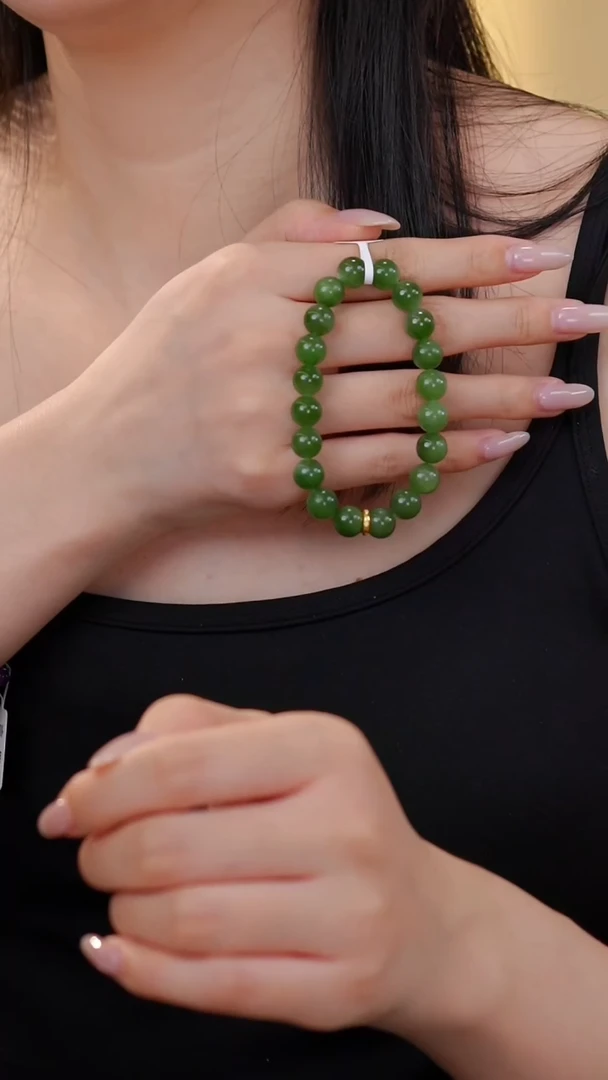 18K金镶嵌手链和田玉手饰@@0665