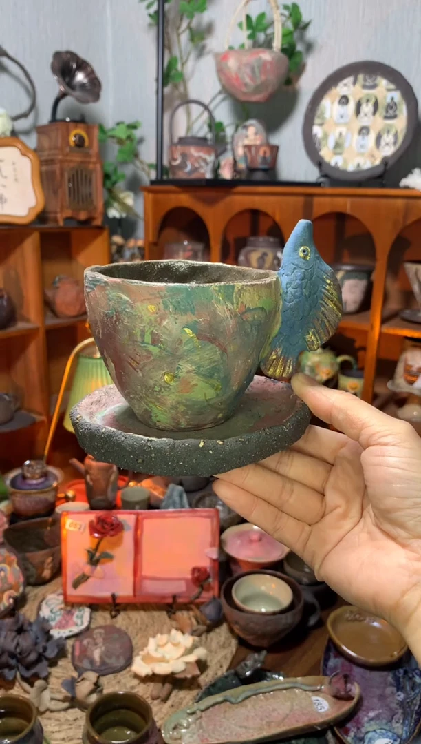 【闪购商品】陶一杯歡喜浪漫器物【安冉老师作品】