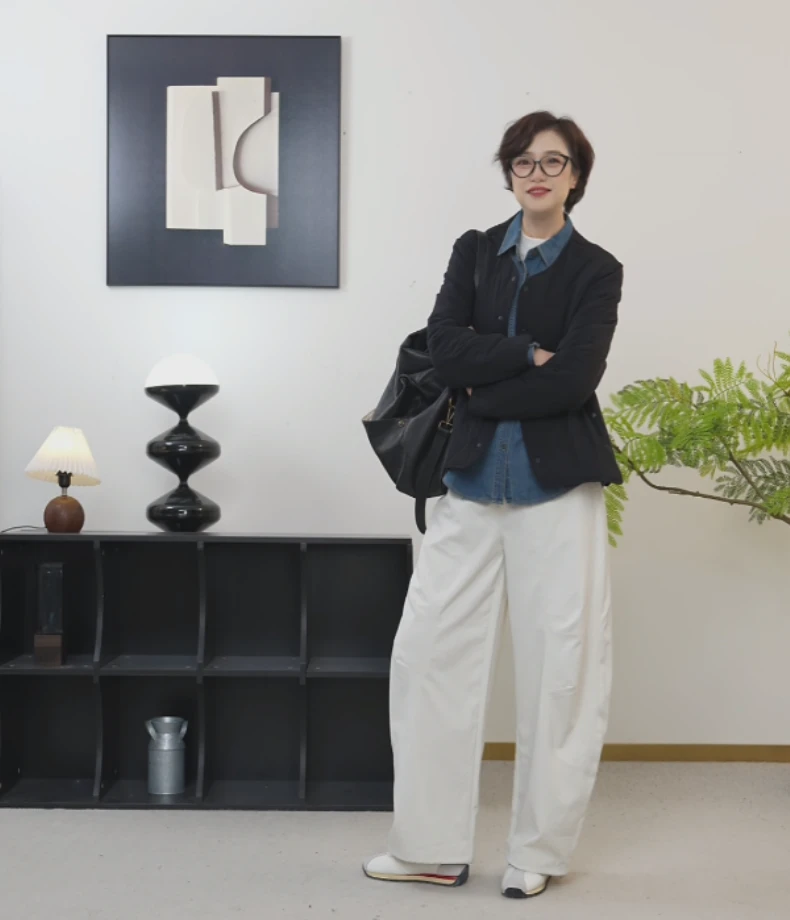 【U.M】降落伞休闲裤斜纹舒适弹性廓形镰刀裤舒适显瘦弯刀裤山本裤