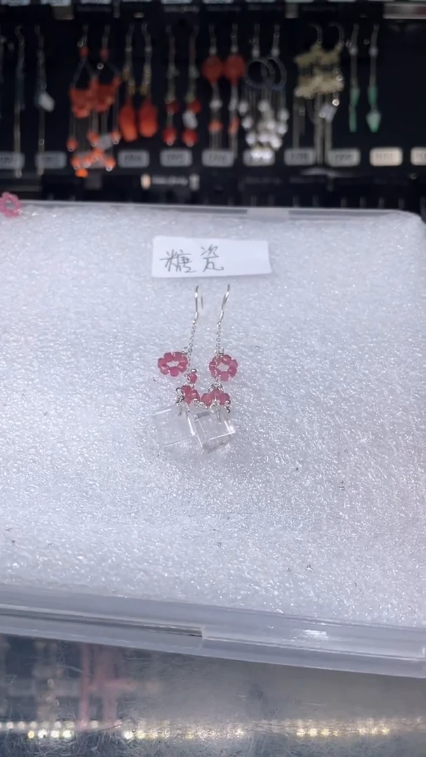 紫晶耳饰银S925镶嵌 糖瓷