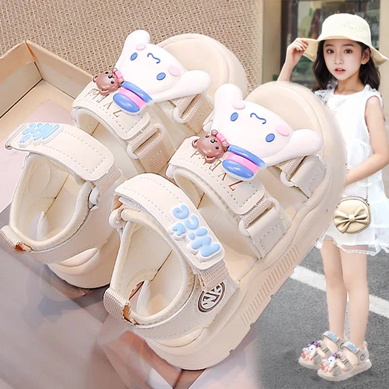 女童运动凉鞋2025新款夏季防滑运动儿童沙滩鞋时尚百搭女孩公主鞋