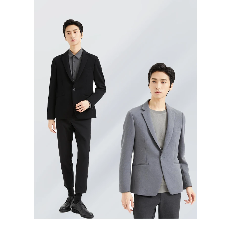 利郎【提花弹力单西】25年男士秋冬通勤针织弹力抗皱休闲单件西服