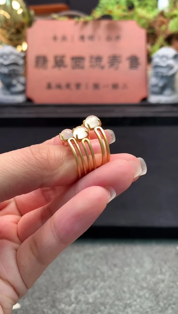 合金戒指玛瑙/玉髓戒指（多样性发货其中一个）