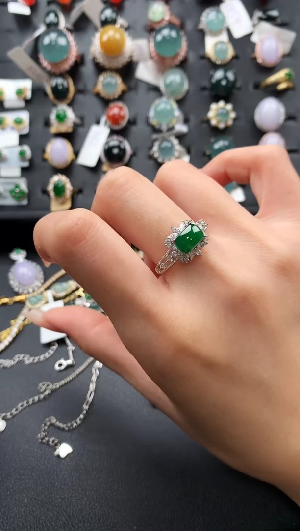 【闪购商品】翡翠戒指银S925镶嵌3543653