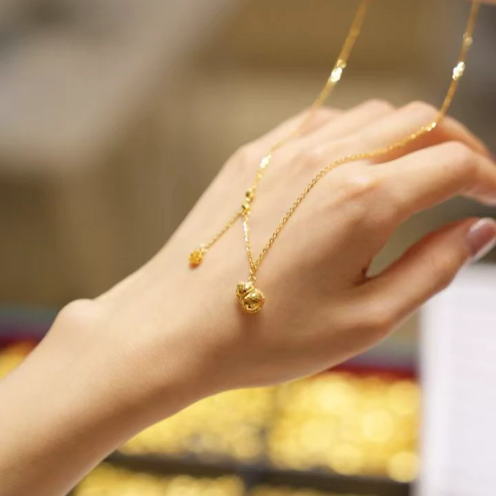 【澄澄专属】足金999碎碎冰葫芦项链 经典时尚百搭 4.81