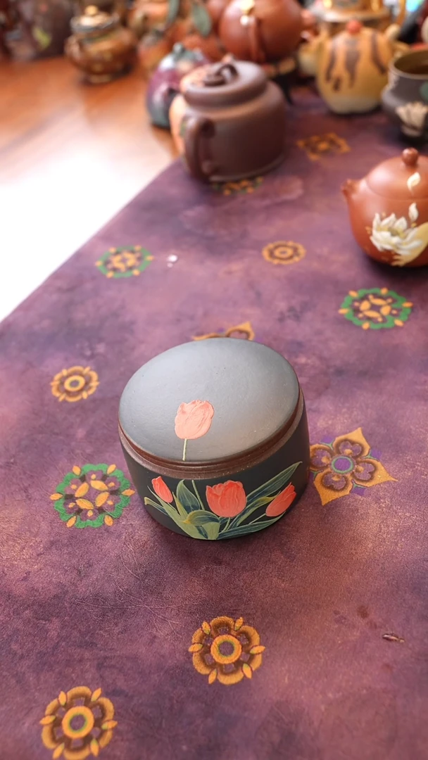 茶壶紫砂醒茶罐 郁金香