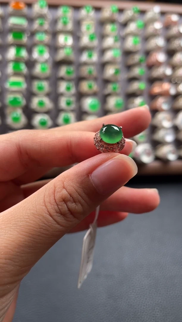 未镶嵌定制翡翠天然缅甸A货翡翠戒面 12.6