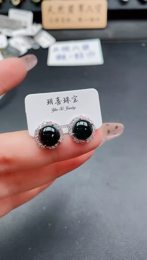 银S925镶嵌戒指翡翠1