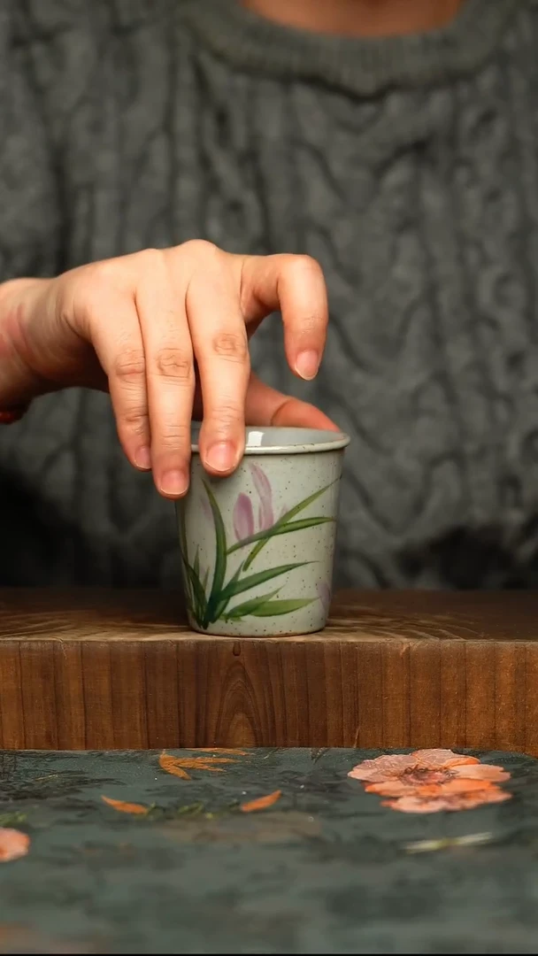 杯釉下彩手工手绘同款陶器