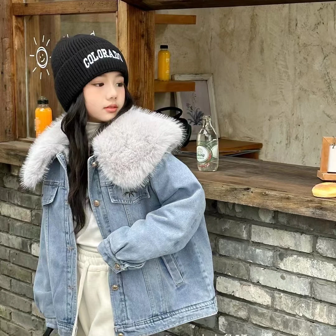 Y-N643【阿楠家甄选】女童冬款牛仔外套加厚时尚冬季