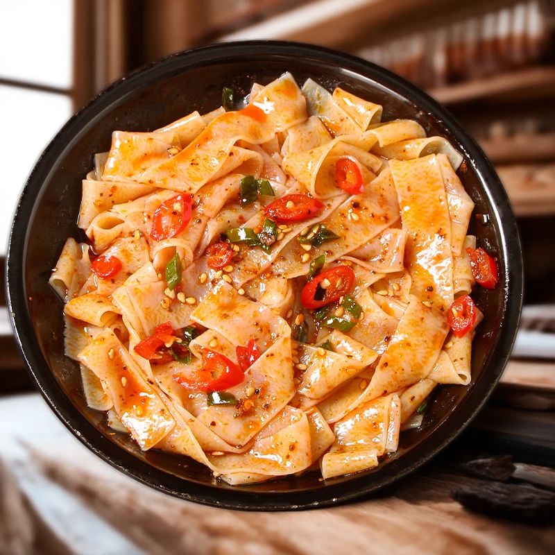 下午茶麻酱面皮速食擀面皮推荐霸气凉皮红油面皮追剧爆款代餐充饥