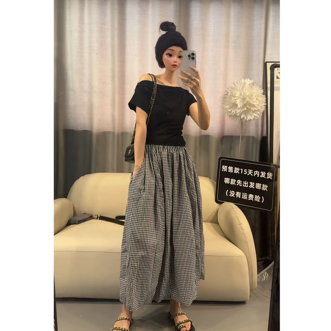 【文乐乐】夏季新款韩版洋气个性撞色拼接时尚休闲潮流连衣裙8885