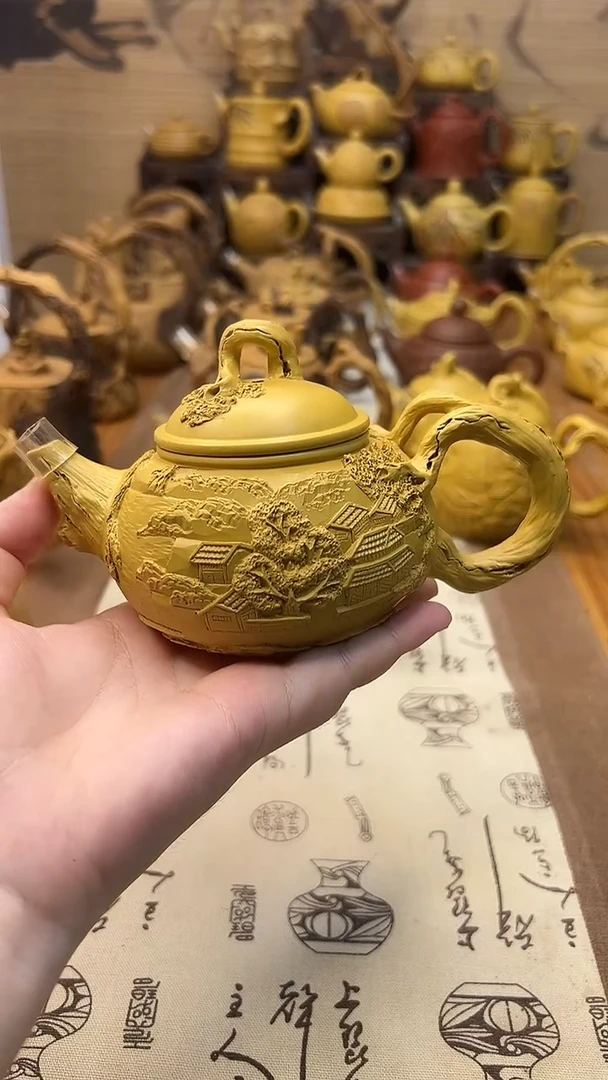 茶壶紫砂健***福山水人家水平壶