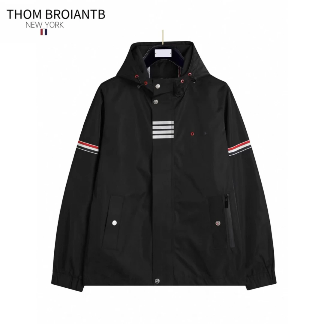 THOM BROIANTB【官方正品】TB双袖标冲锋衣立领连帽夹克