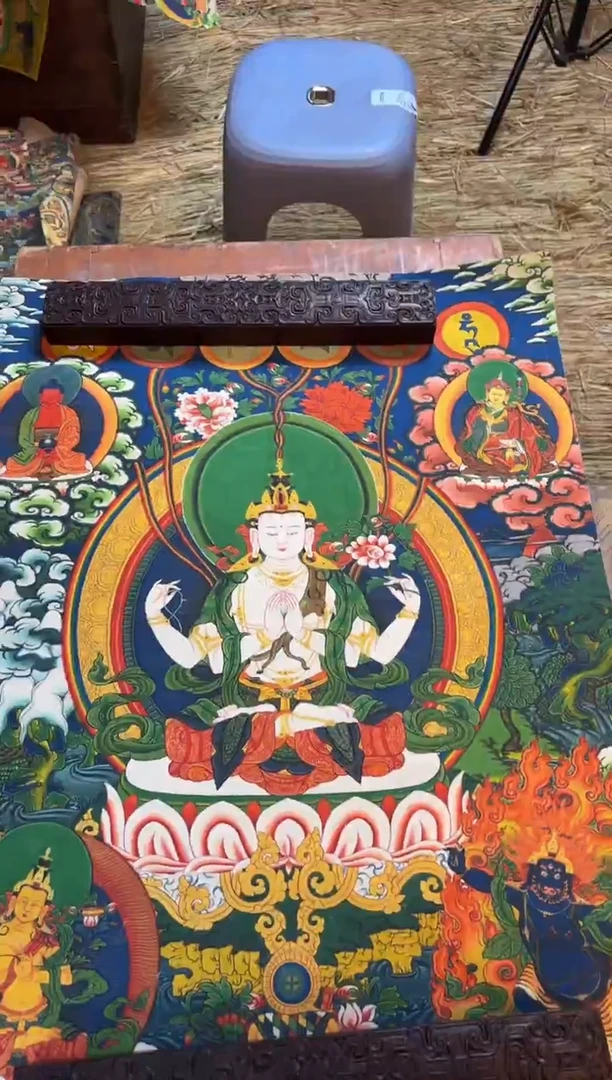 装裱画精品手绘唐卡链接--A