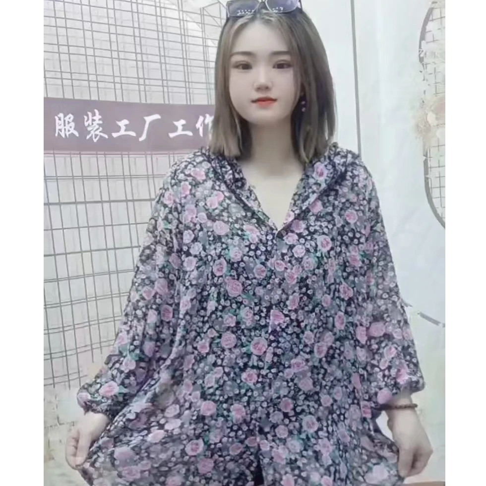 2025年新款大码女装长袖短款连帽款开衫防晒外搭