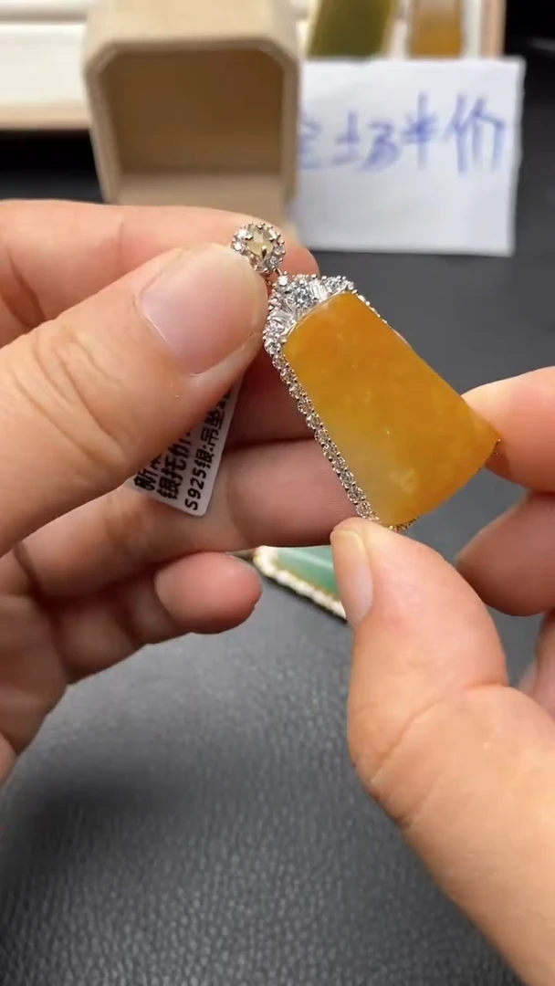 银S925镶嵌戒指翡翠1