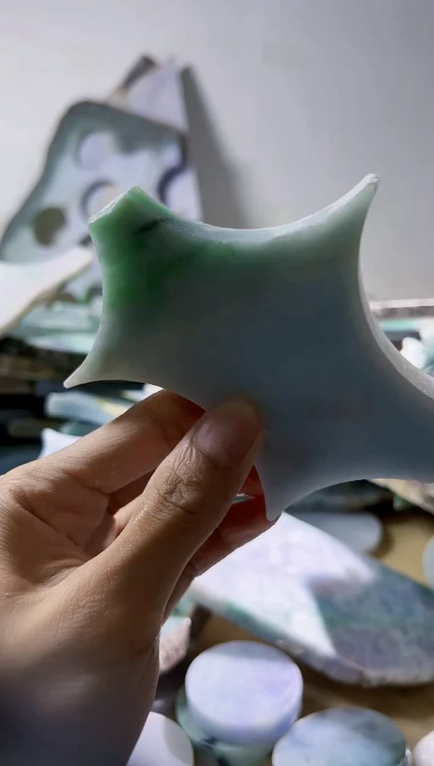 翡翠裸石 缅甸翡翠A货陈7543