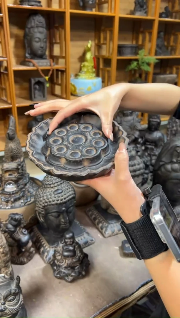 陶土【火山泥】莲蓬壶承