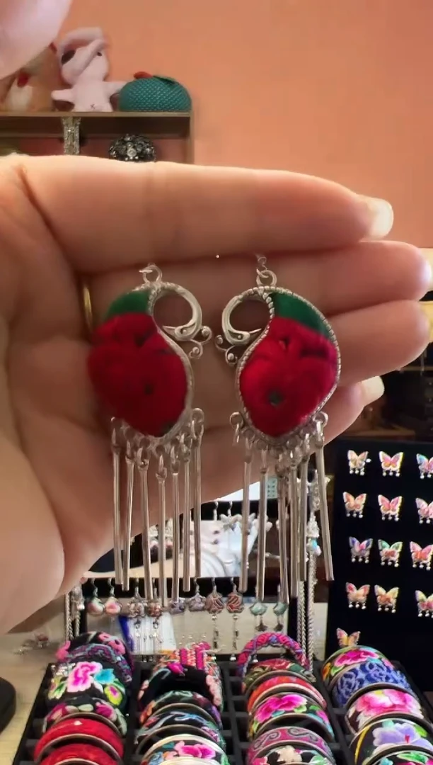 织绣艺枝独绣老绣饰品1044