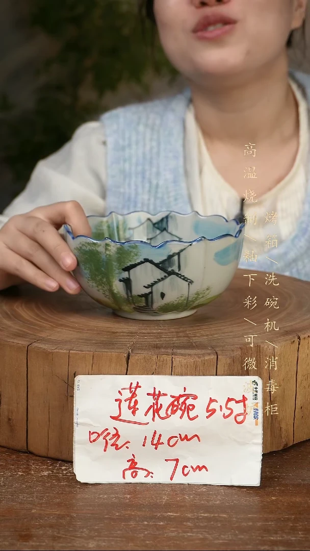 碗瓷景德镇手工手绘高温瓷釉下彩