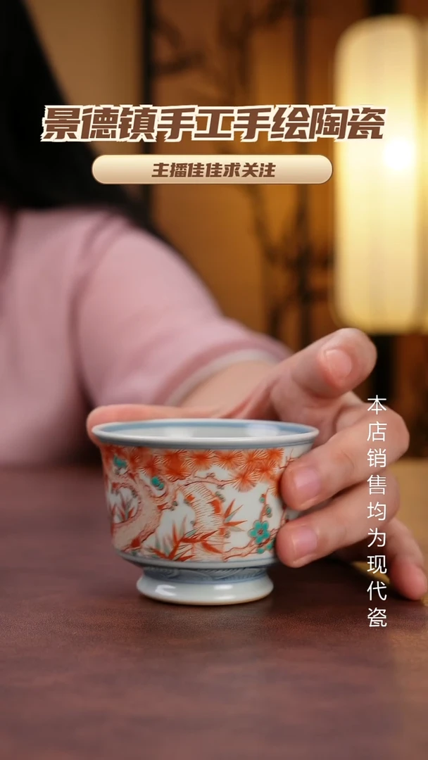 杯子景德镇全手工手绘