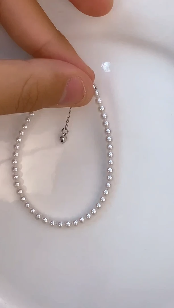 银S925镶嵌手链淡水珍珠4