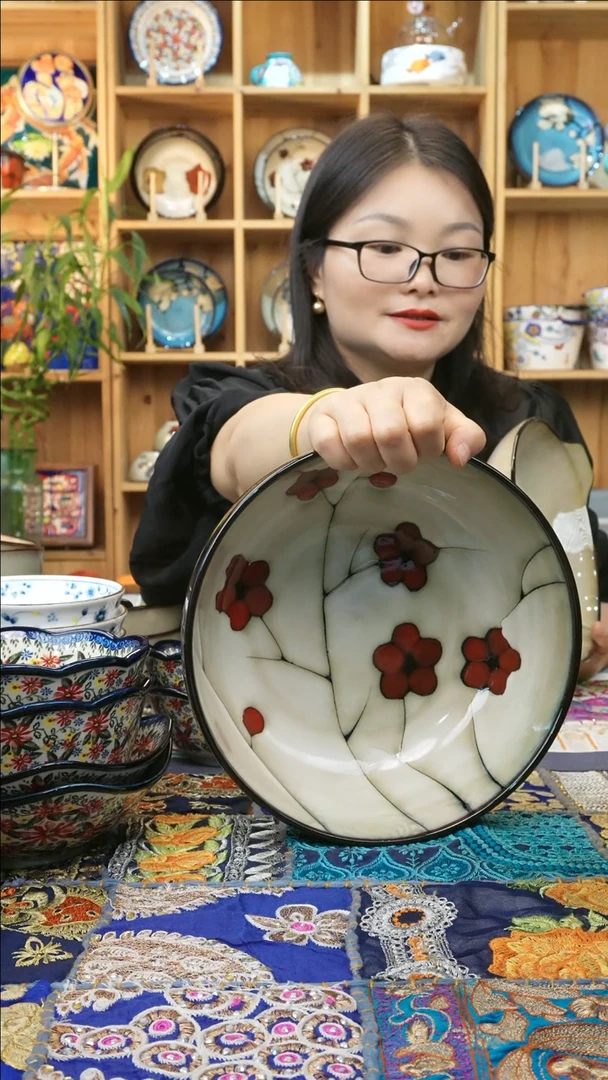 瓷片小可高温瓷餐具汤碗1只