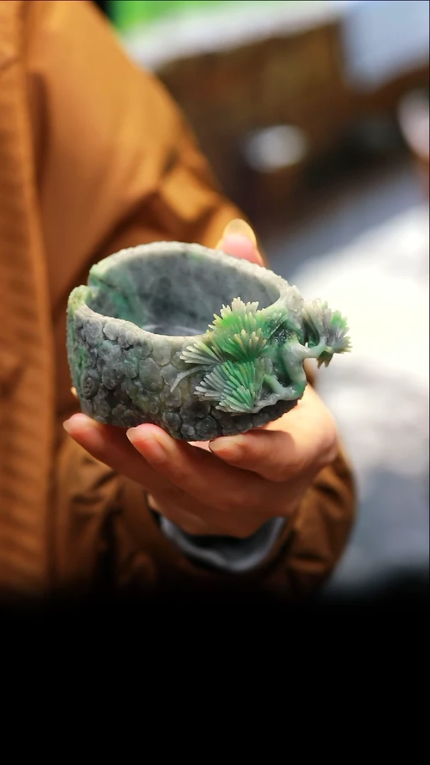 未镶嵌定制翡翠笔洗烟灰缸