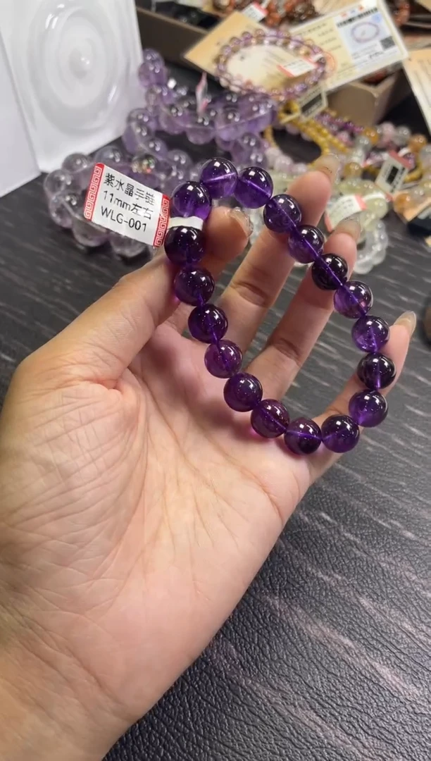 水晶手链未镶嵌11±/x-338【乌拉圭紫