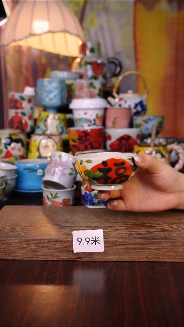 杯子陶泥垚手作 景德镇手工手绘陶瓷器物