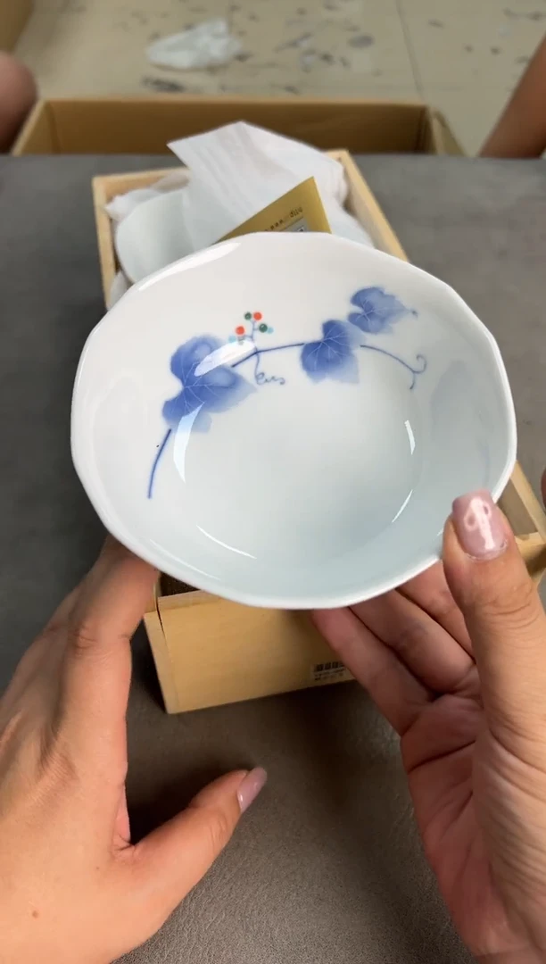 瓷片香兰 五碗 原盒 瓷器都是大漂亮