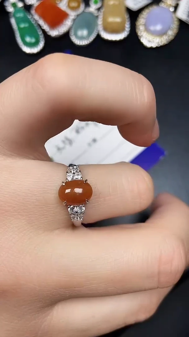 银S925镶嵌戒指翡翠1200