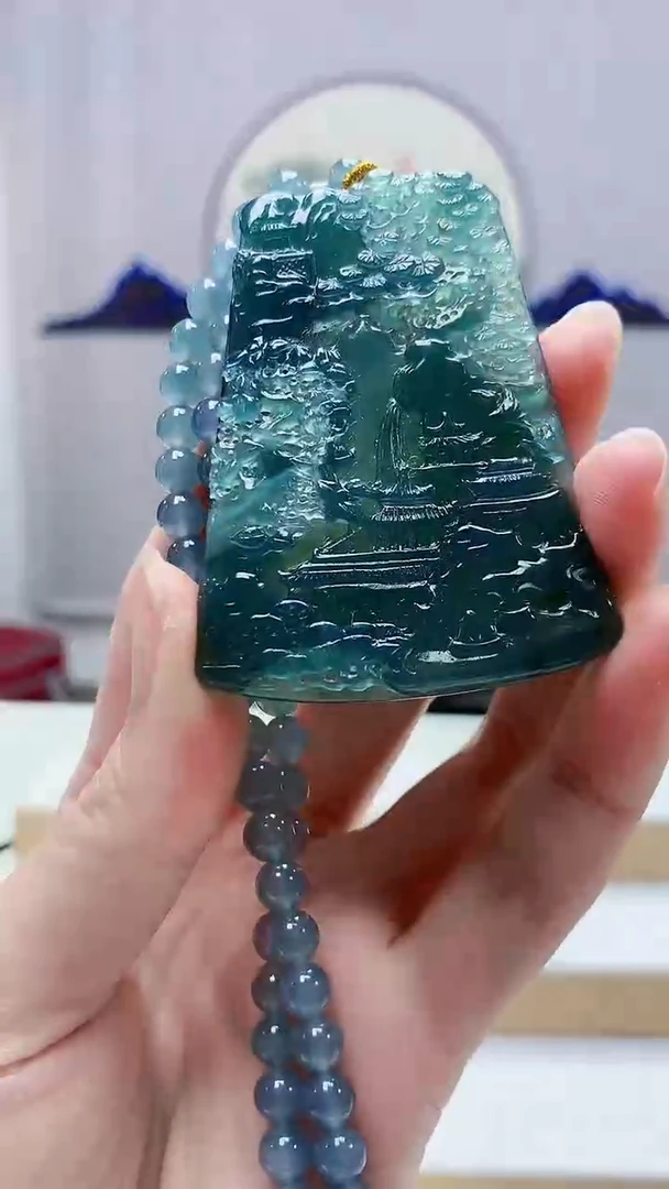 未镶嵌定制翡翠4688zm-毛货赠珠链挂件107