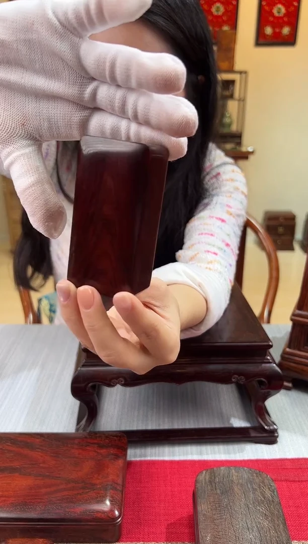 紫檀木类成套家具天地盖文盒 一木挖  一物一拍