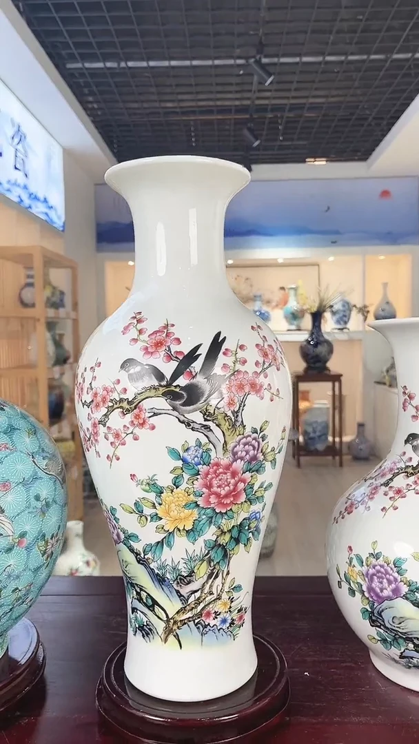 摆件景德镇陶瓷花瓶高度45厘米