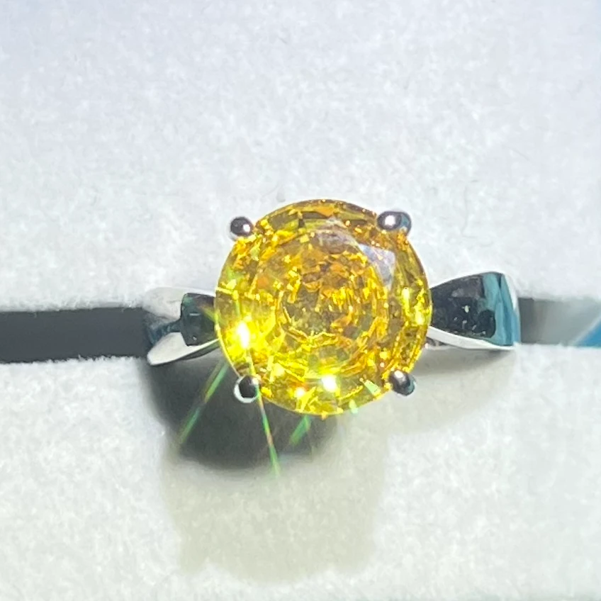 【高级珠宝】精品经典满火彩全反火黄戒指————————————