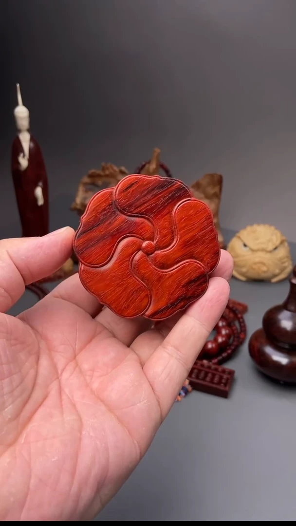 小叶紫檀印度小叶紫檀士林典藏同款玉兰花型文盒