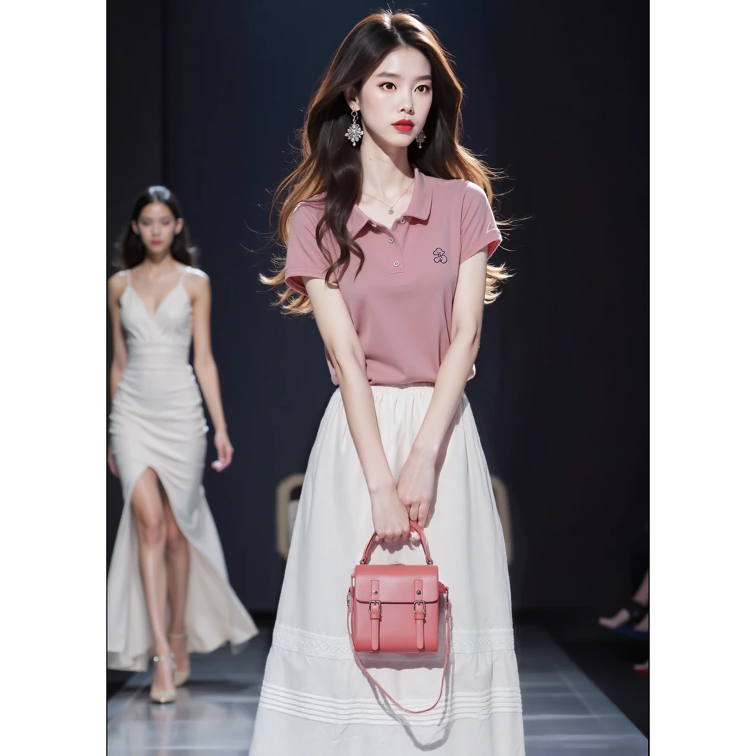 JY#【单/套装】Polo领花朵刺绣T恤女夏减龄百搭显瘦上衣DY13622