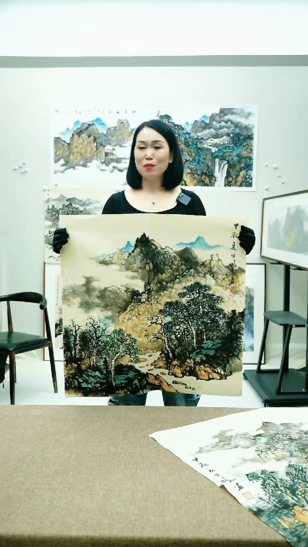 国画新****家68*68唐鹏高手绘山水软片