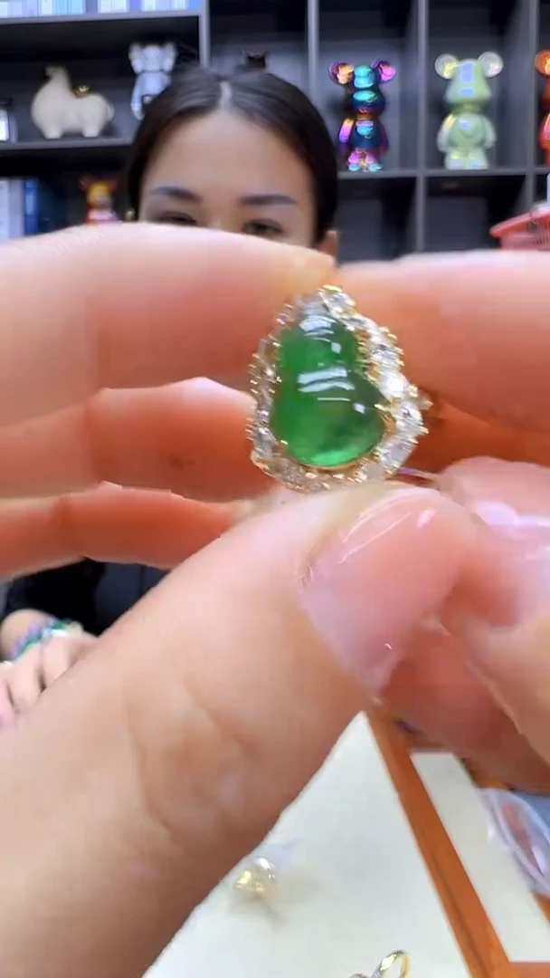 翡翠14K金镶嵌颈饰丹丹diy劲饰