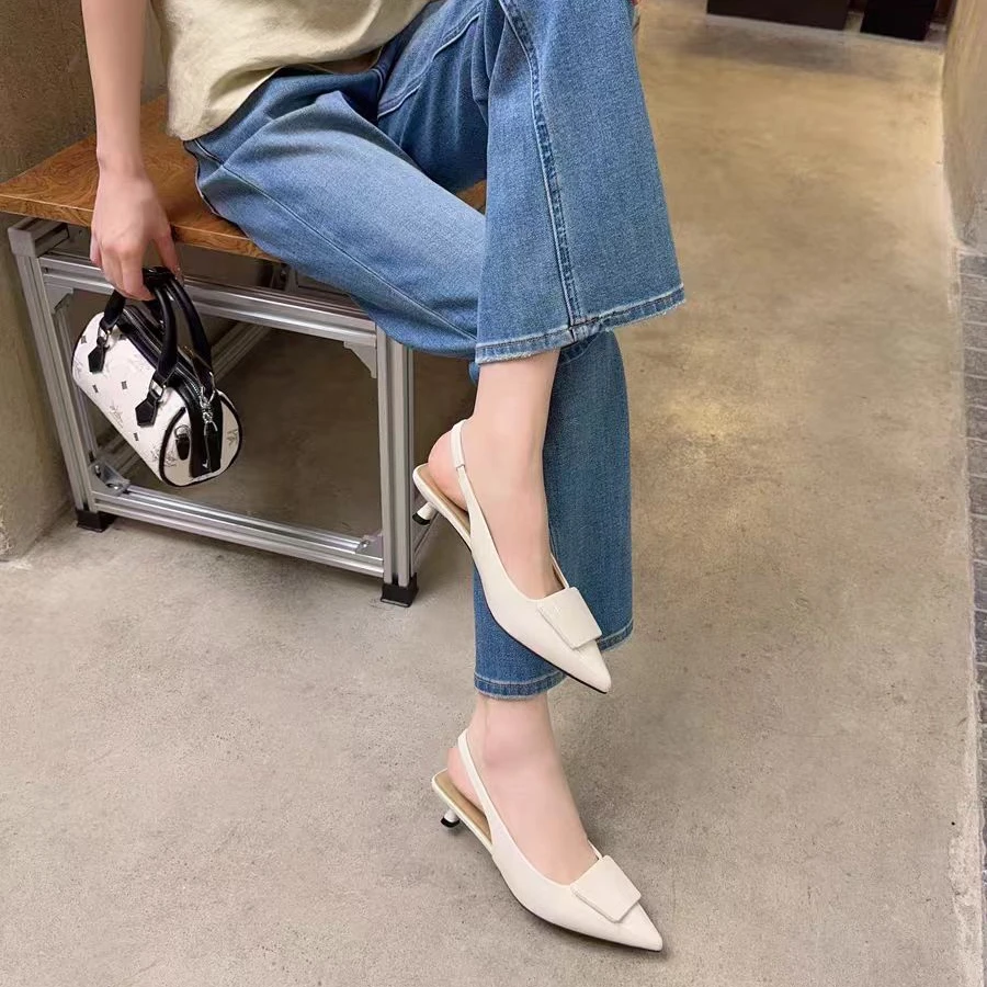 87-337 新款法式气质百搭时尚细跟包头凉鞋