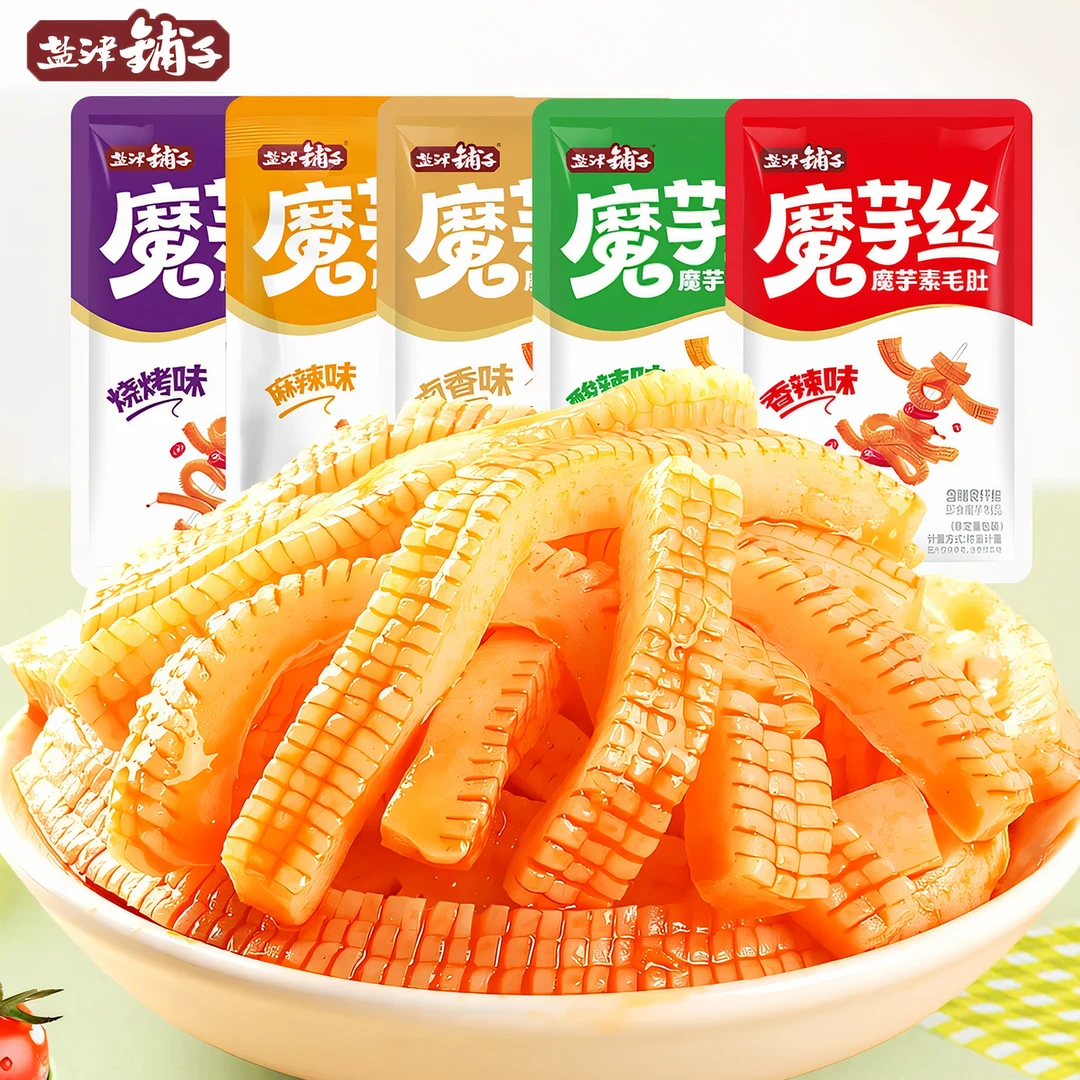 盐津铺子魔芋丝爽脆素毛肚香辣Q弹嚼劲干办公室休闲解馋小吃零食。