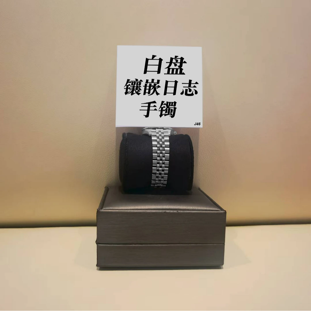 钛钢手镯 白盘/粉盘/K黄色镶嵌日志时间手镯 ZF-J46/J86