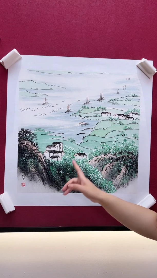 国画赵进才手绘作品《山水》