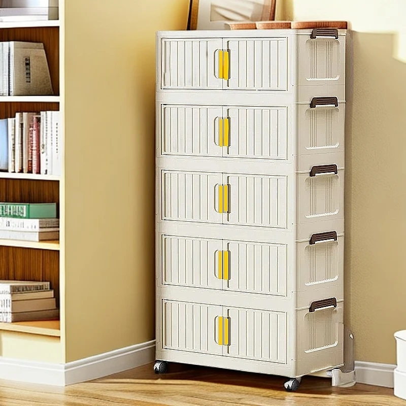 多功能折叠收纳柜塑料儿童衣柜宝宝玩具储物柜卧室床头柜