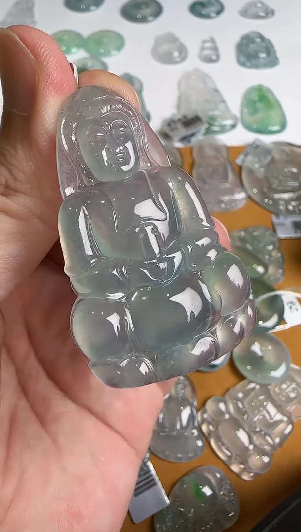 翡翠未镶嵌吊坠(不含链)观音