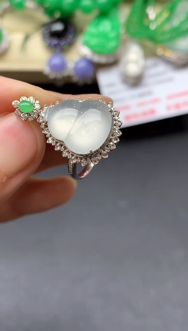 翡翠戒指18K金镶嵌595-中国好珍宝1