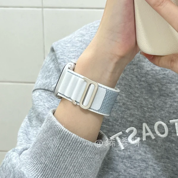 高山回环适用苹果手表带AppleWatch78910尼龙iwatchs11se运动表带