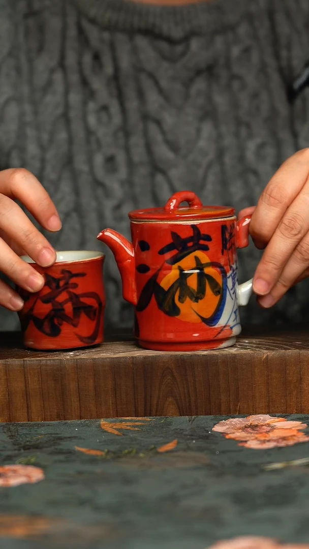 杯釉下彩手工手绘同款陶器